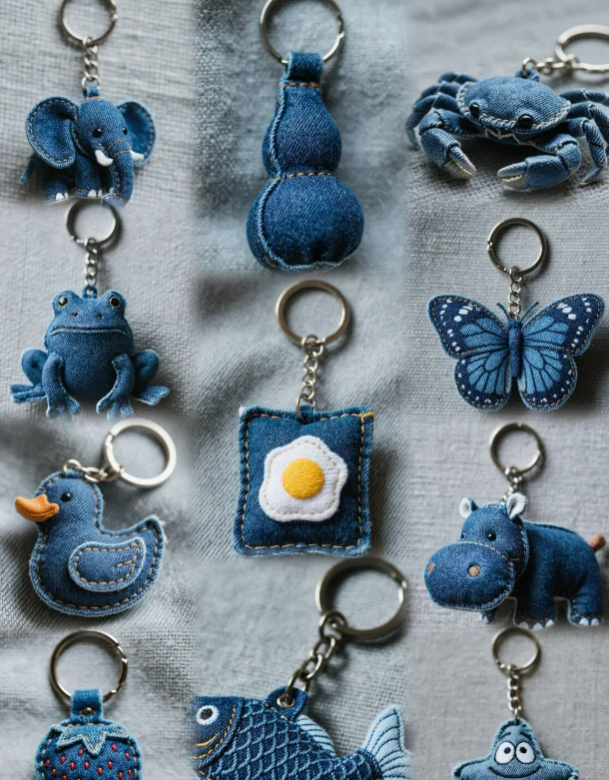Denim keychains