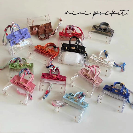 PU clear BK mini bags for airpods lipsticks jewelry accessory