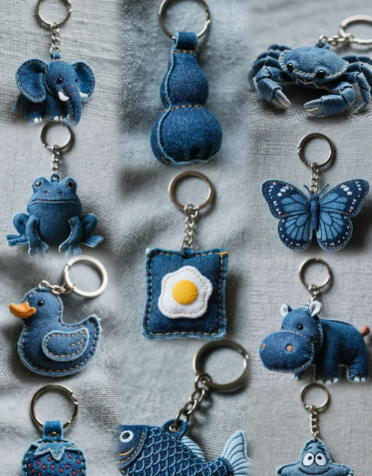 Denim keychains