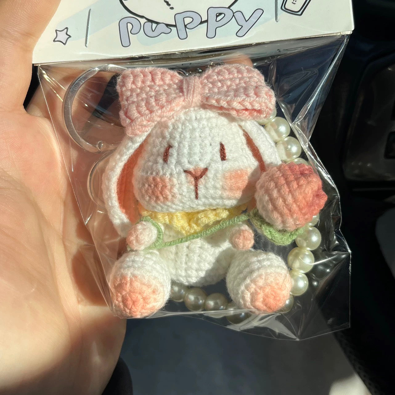 Finished Product: Vintage Lop-Eared Rabbit Hand-Knitted Woolen Cute Pendant, Keychain, Bag Charm, Couple Gift